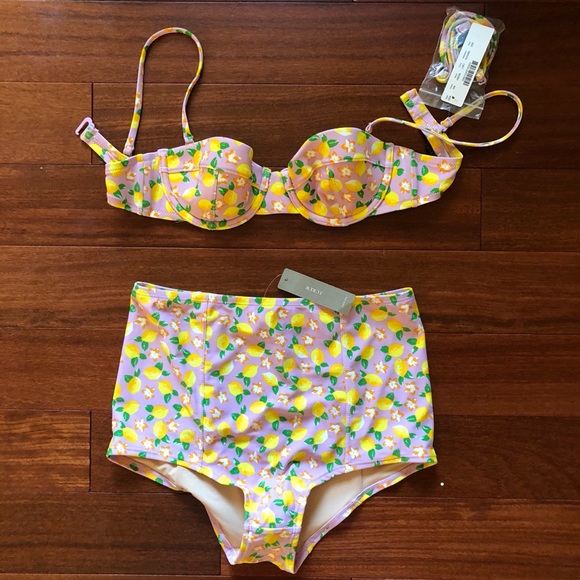 J.Crew High-Waist Bikini Bottom in Lemon Print - Picture 4 of 4